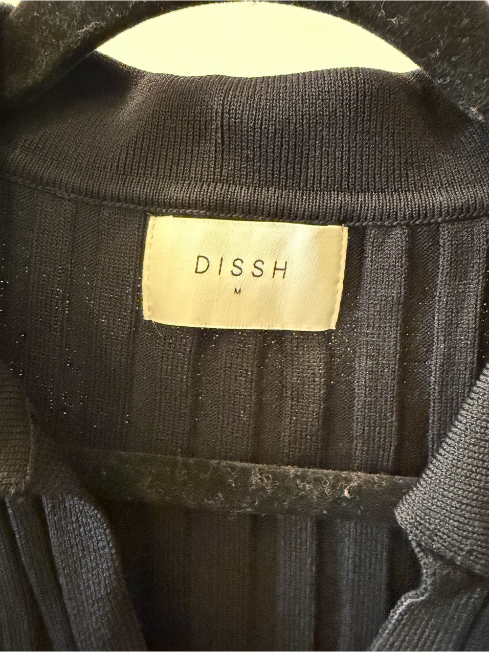 DISSH Black Ribbed Button-Up Collared Cardigan - Picture 3 of 3